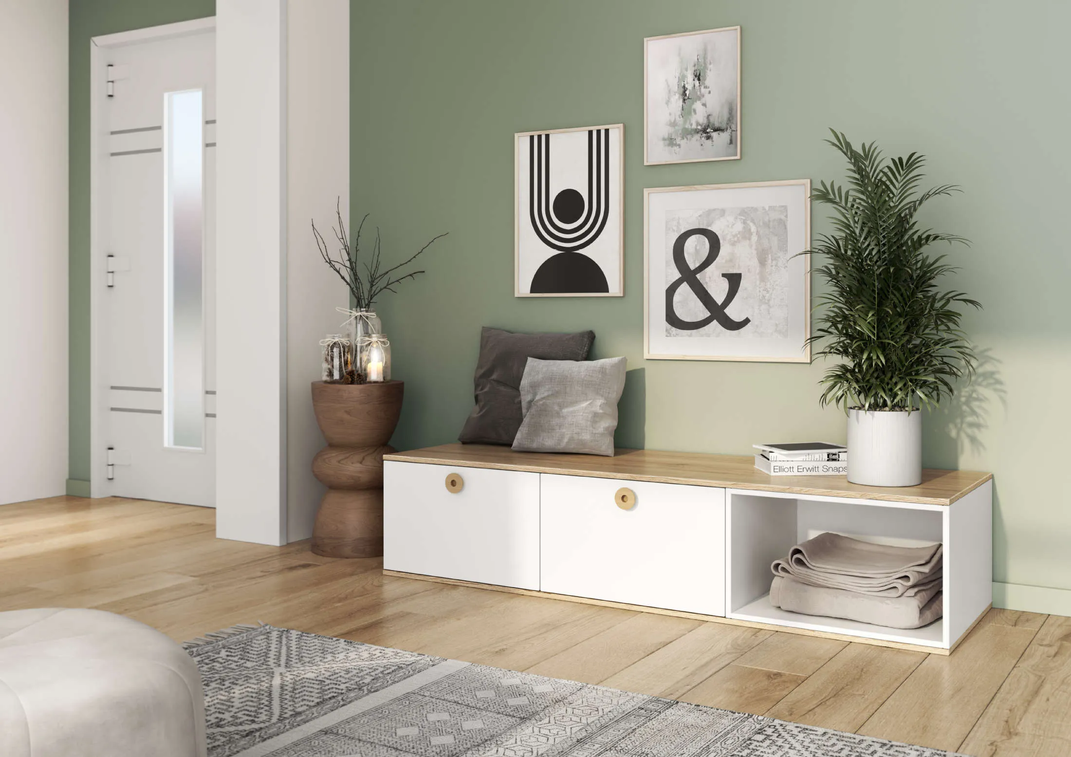 Petite banquette pour une entrée toujours rangée