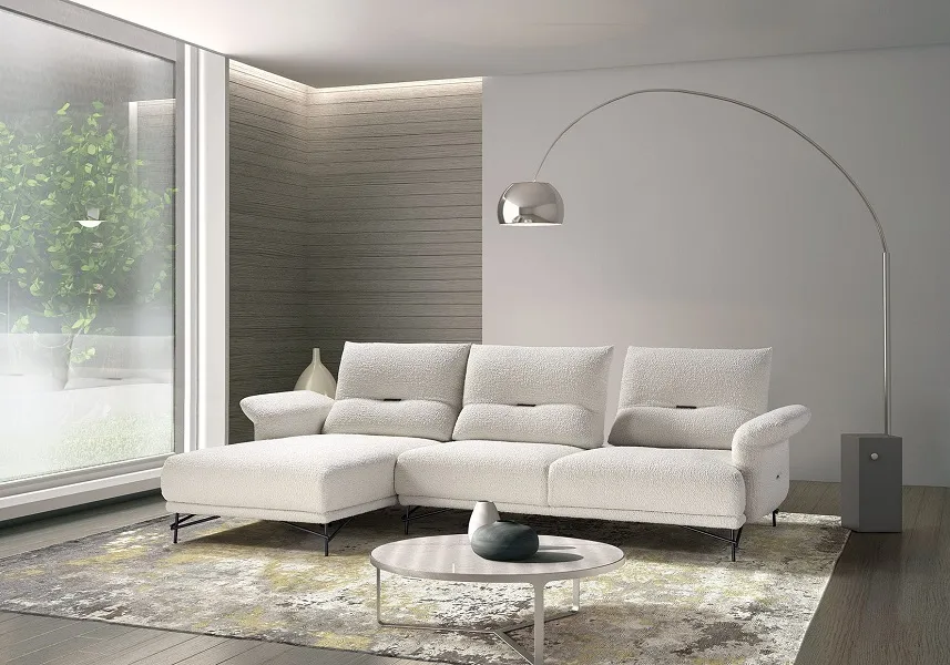 Canapé design : Canapé design bouclettes blanc