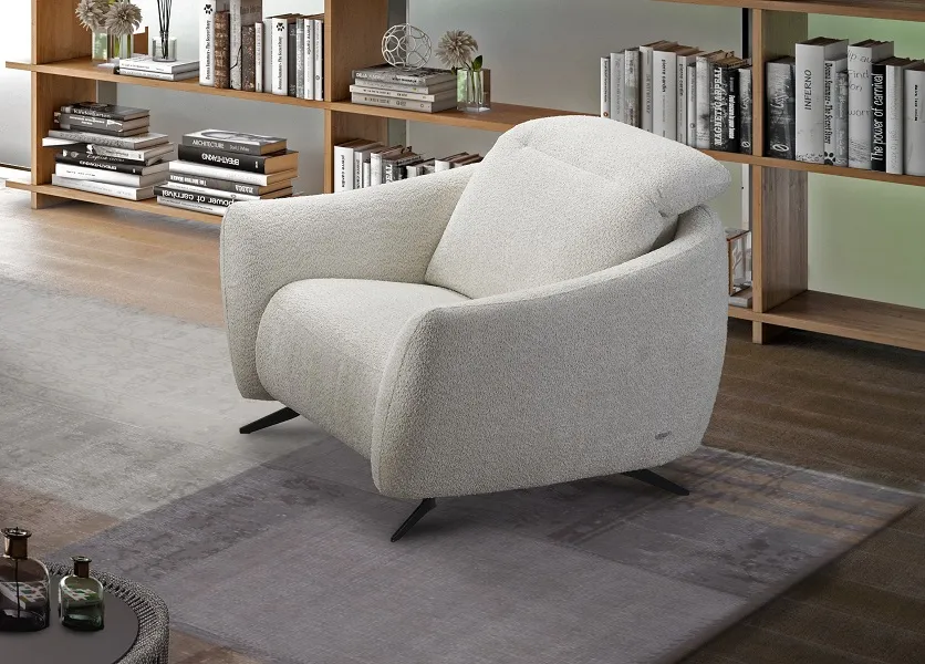 Fauteuil confortable : Fauteuil bouclettes blanc