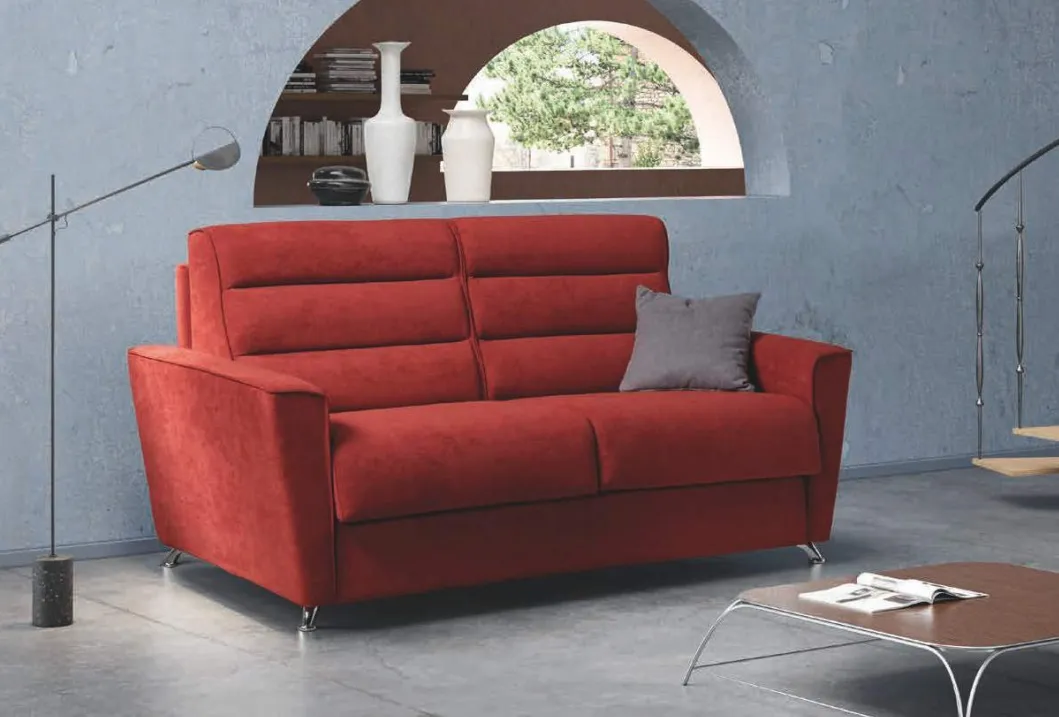 Canapé design : Ce canapé convertible rouge