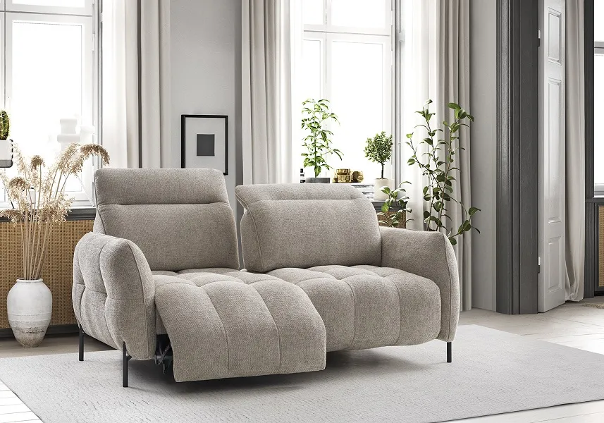 Canapé design : Canapé gris clair dossiers reculants