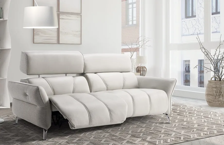 Canapé design : Canapé cuir et tissu 3 places