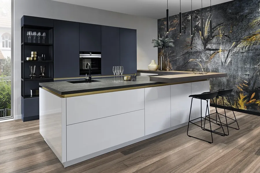 Cuisine avec îlot central pour un espace convivial