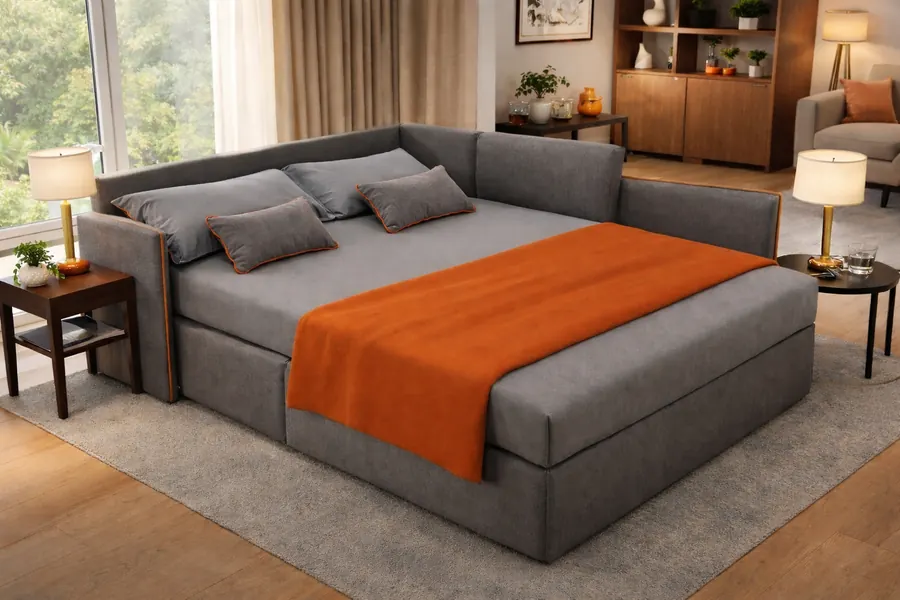 Canapé convertible en lit couleur grise